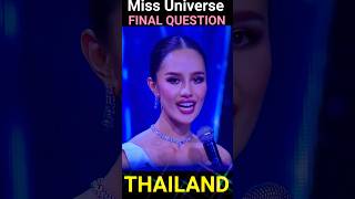 MISS UNIVERSE 3rd RUNNER UP THAILAND FINAL QUESTION & ANSWER /Suchata Chuangsri #missuniverse