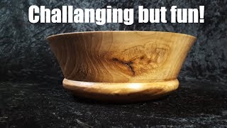 Woodturning challanging log turned into opportunity for different shape!