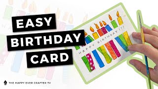 Easy DIY Watercolor Birthday Card