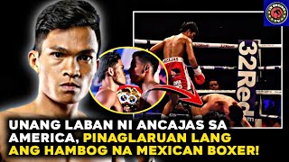 UNANG LABAN NI ANCAJAS SA AMERICA, TINAWANAN AT PINAGLARUAN LANG ANG HAMBOG NA MEXICAN BOXER!!