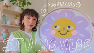 art studio vlog 024: making my first rug, painting & more room editions