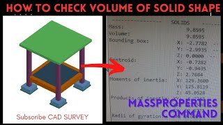 How to find volume of 3d figure in autocad