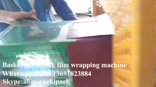 Basket hot shrink film wrapping machine,sealing and shrink packing machine