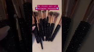 Blinged Brushes package opening! 🤩💎 #bling #makeupbrushes #crystals #makeupbrushset