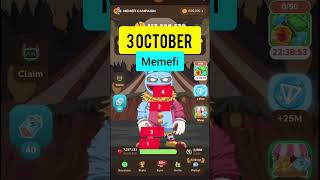 3 october memefi secret code | today memefi combo | 3 october  memefi combo | memefi