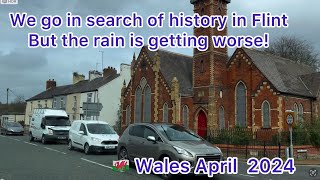 Our visit to Flint was to take you around some local history but the weather had other ideas!