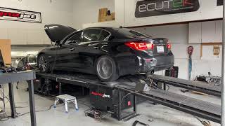 E85 Q50 Red Sport breaks past 500whp on dyno