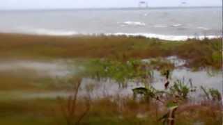 Monday morning high tide at Willoughby Spit, Hurricane Sandy, HRBT