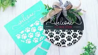 DIY WELCOME TO MY HOME Door Hanger - #Alinacutle® #AlinaCraft #silkscreenprinting