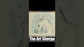 Captivating White Horse In Watercolor Style On Paper  #painting #artsherpa #art