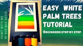 EASY WHITE PALM LEAF PAINTING |#PalmLeaf #Art #Painting