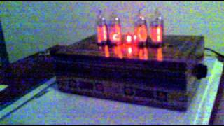 Nixie clock in wood box.mp4