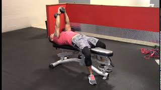 Flat Bench Single Dumbbell Pull Over