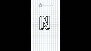 very easy how to draw 3D letter N  3D  N drawing