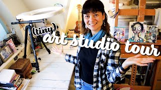 My *tiny* Art Studio Tour! (all in one corner of my bedroom)