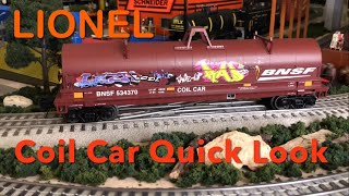 Lionel BNSF Coil Car with Graffiti Quick Look MTH Tooling Nov 2022