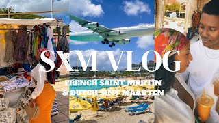 ST MAARTEN /ST MARTIN VLOG | BEACH HOPPING, LOW PLANE LANDING ABOVE BEACH & more