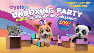 Live Cryptoys Unboxing Party! Common Cube Challenge!