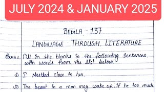 BEGLA 137 solved handwritten assignment 2024-2025 | BEGLA 137 solved assignment in English 2024-25|