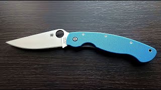 Spyderco Military CPM S90V. Bento Box "Smurf" Blue Exclusive.