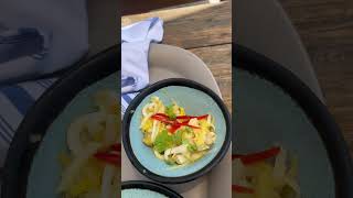 Snapper fish with pineapple on virgin voyage cruise