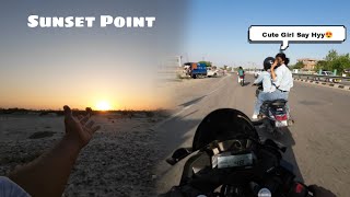 Sunday Ride Par Mili Cuty Girl 👧 !! Best Sunset 🌅 Point Near By Haridwar.. #spvlogsuk17