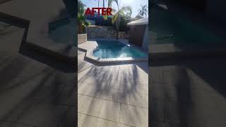 Before and after pool paving installation #makeover