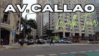 Discovering BUENOS AIRES Elegance | Av. CALLAO Stroll in 4K 60fps from Recoleta to San Nicolás