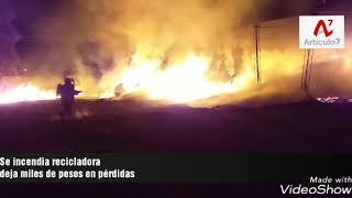 Arde recicladora en Celaya