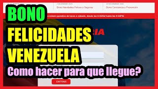 Bono Felicidades Venezuela I Monto, Fecha I Como hacer para que llegue? I 2020