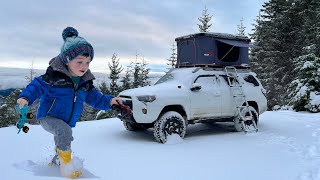 Snow camp with my 3 year old son