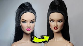 doll repaint tutorial / fashion royalty doll ( Tina ) repaint #tutorial #dolls #art #repaint