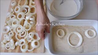 My husband's favorite onion rings |How to make onion rings by Adhorle's Kitchen #onionrings