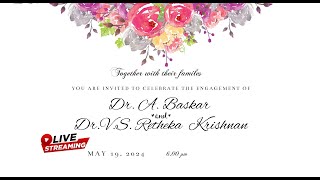 Baskar 💞 Retheka Krishnan | Engagement On 19th May 2024