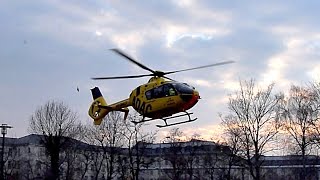 Rescue Helicopter "Christoph 61" on a Mission in Leipzig (Germany)