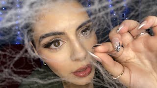 Asmr|| Removing a huge spiderweb from your eye🕸️🕷️(mouth sounds, upclose clicky whispers)