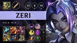 Zeri Mid vs Yasuo: Triple Kill, Unstoppable - NA Master Patch 14.22