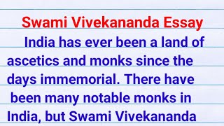 paragraph on swami vivekananda in english| swami vivekananda essay writing in english