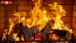 Warm Relaxing Fireplace 🔥 Burning Fireplace & Crackling Fire Sounds (NO MUSIC)