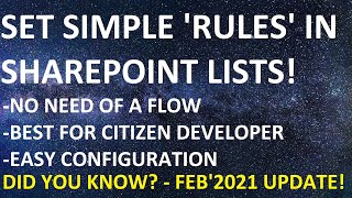Create a rule for a SharePoint List - No need of a flow!