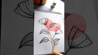 Floral painting easy #drawing #satisfiyingart #shorts #painting