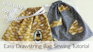 Easy Drawstring Bag Sewing Tutorial