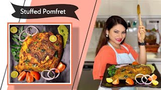 झिंगाट पापलेट | Zingaat Stuffed Pomfret Fry by Megha Dhade | Megha's Magic | भरलं पापलेट