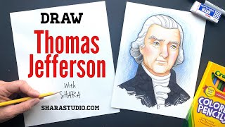 How to draw Thomas Jefferson