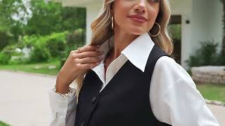 Versatile Solid Color V-Neck Vest: Perfect for Office and Casual Wear