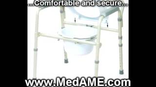 Folding Commode with Bucket and Splash Guard