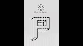 How to draw a 3D letter P illusion very easy