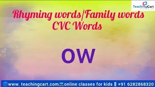 "ow" family words/CVC WORDS