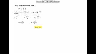 2014 LYS çıkmış denklem sorusu