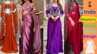 latest indo western dress design 2024 | designer dress design  #longdress #partywear #2024  #fashion